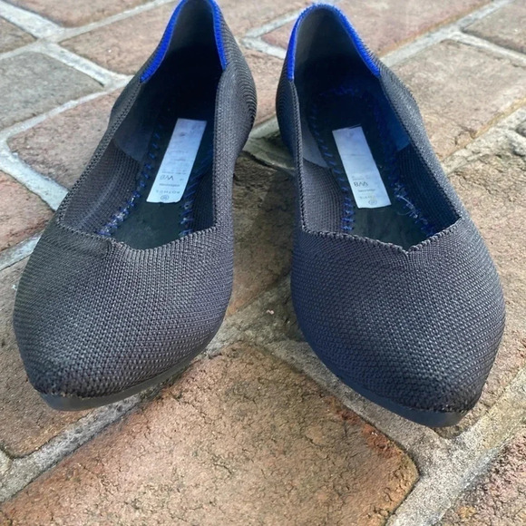 Rothy’s black pointed toe knit slip on ballet flats size 8 -NO insole - Picture 2 of 6